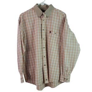 Professional Bull Riders Plaid Long Sleeve Button Down Men's Vintage Shirt XL